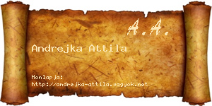 Andrejka Attila névjegykártya
